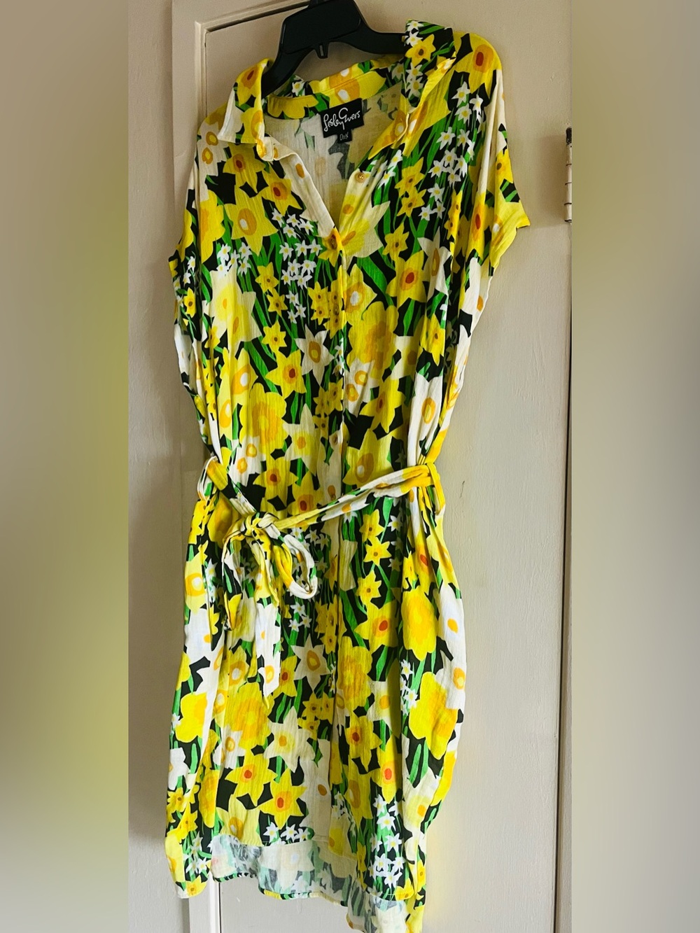 Sunny Yellow Floral Women’s Dress by Lesley Evers